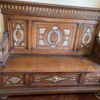 Cassapanca in legno con schienale