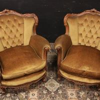 Coppia poltrone italiane in stile barocco