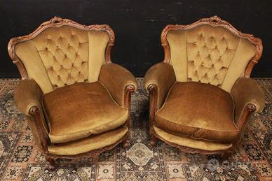 Coppia poltrone italiane in stile barocco