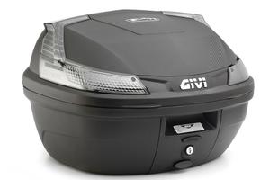 Bauletto MONOLOCK nero, 37 Lt con catadiottri fumé