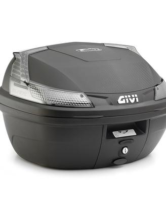 Bauletto MONOLOCK nero, 37 Lt con catadiottri fumé