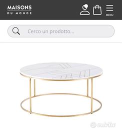 Tavolino rotondo da salotto in marmo diam.90 cm