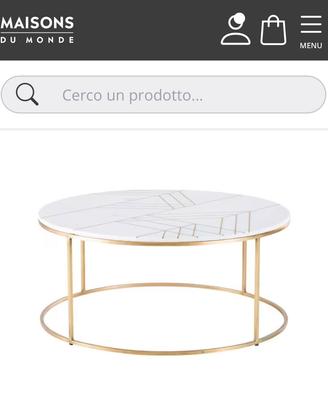 Tavolino rotondo da salotto in marmo diam.90 cm