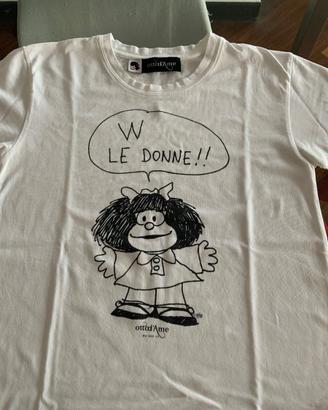 T-shirt  ottod’ame con stampa di mafalda