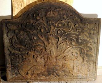 piastra da camino caminetto in ghisa quercia 1800