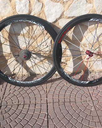 Ruote bici corsa carbonio. Leggerissime Tubolare 