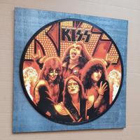 Vinile 33 giri a quadro omaggio ai Kiss 