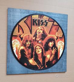 Vinile 33 giri a quadro omaggio ai Kiss 
