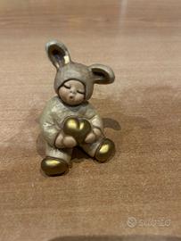 Statuetta Bimbo Coniglio thun con gabbietta