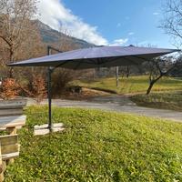 Ombrellone 4X3M Grigio Antracite + Pesi Ghiaia