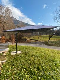 Ombrellone 4X3M Grigio Antracite + Pesi Ghiaia