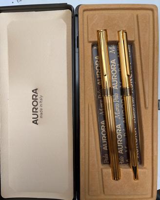 Set di penne Aurora Marco Polo Oro