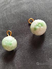 Orecchini di giada con clip in oro 18 carati