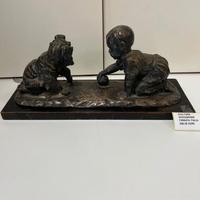 SCULTURA GESSO E RAME FIRMATA