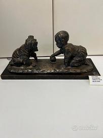 SCULTURA GESSO E RAME FIRMATA