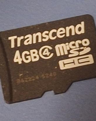 Scheda Micro SD HC C4 da 4GB Trascend