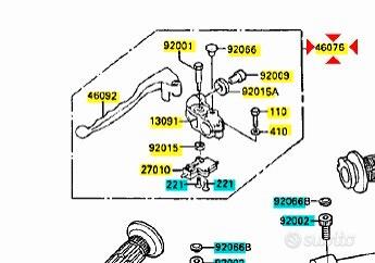 Leva frizione completa Kawasaki GPZ R 600 46076104