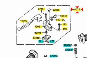 Leva frizione completa Kawasaki GPZ R 600 46076104