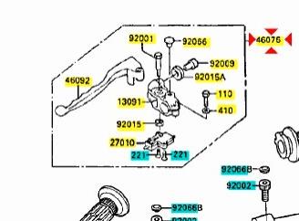 Leva frizione completa Kawasaki GPZ R 600 46076104