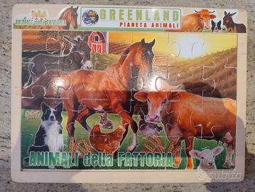 Puzzle in legno animali della fattoria 