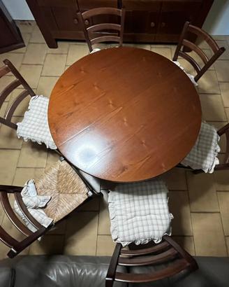 Tavolo tondo legno con sedie
