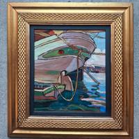 Dipinto Porto di Livorno 1929 Luigi Servolini