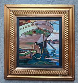 Dipinto Porto di Livorno 1929 Luigi Servolini