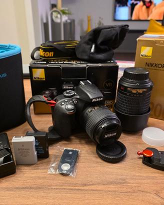 Nikon D3300 kit perfetto con 18-55 e 55-200