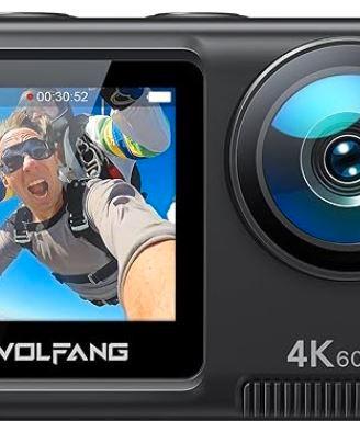 Action Cam WOLFANG DualColor Screen  4K 60FPS 24MP