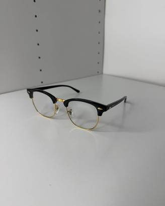 Occhiali Vista Browline Neri e Oro Vintage Nuovi