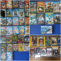 38 films dvd e 13 vhs cartoni animati x bimbi