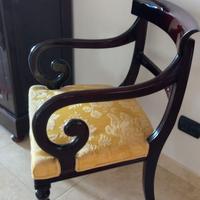 Poltroncina stile inglese con tessuto damascato gi