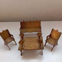 Mobili Miniatura Salotto Vintage in Ottone