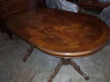 Tavolo ovale tinta noce