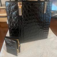 Borsa in coccodrillo pon pon francese