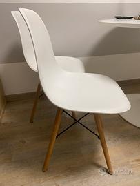 Set di 4 sedie di colore bianco cucina/salone