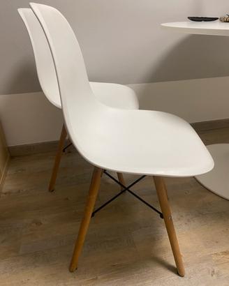 Set di 4 sedie di colore bianco cucina/salone