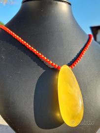 Collana Corallo Ambra