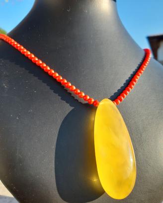 Collana Corallo Ambra