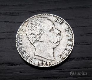 ARGENTO _ 2 lire 1897 ITALIA REGNO _ NC