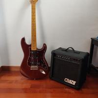 Chitarra elettrica con amplificatore