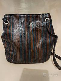 Borsa secchiello/tracolla in vera pelle