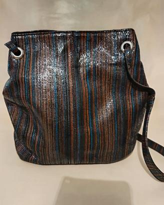 Borsa secchiello/tracolla in vera pelle