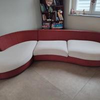 Divano da 4 posti in pelle e lino  Colombo 