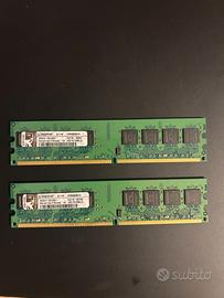 RAM DDR2 KINGSTOM 1GB + 1GB (2 GB)
