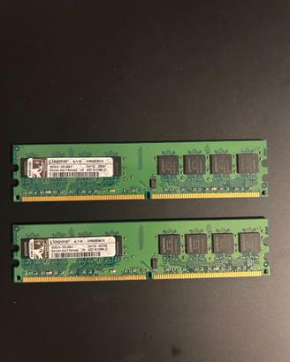 RAM DDR2 KINGSTOM 1GB + 1GB (2 GB)