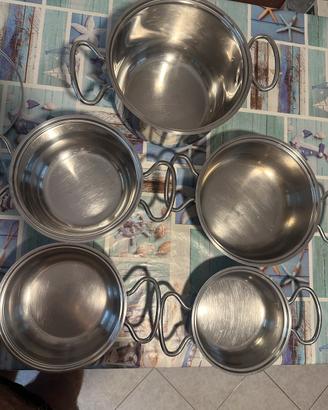 Set  di 5 pentole