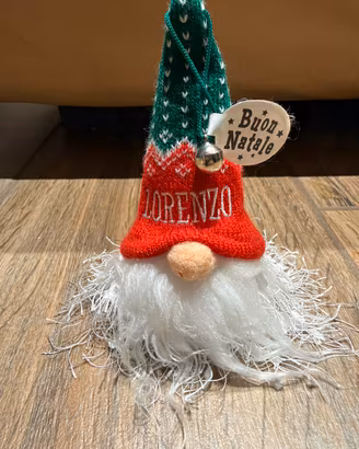 Gnomo natalizio personalizzato nome LORENZO