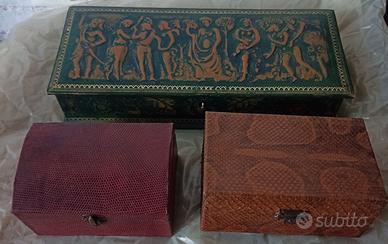 3 scatole portagioie in pelle