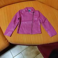 Giubbino similpelle fucsia bambina